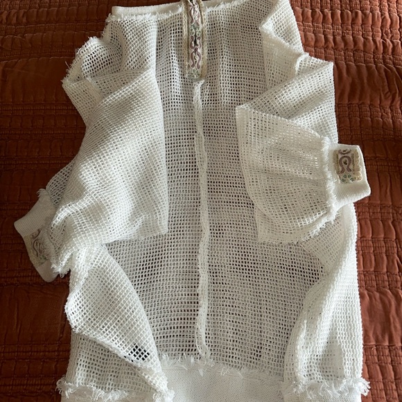 POL White Crochet Sweater With Embroidery - Picture 3 of 5